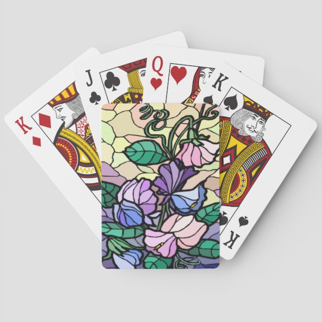 Stain Glass Lily Of The Field Playing Cards (Back)