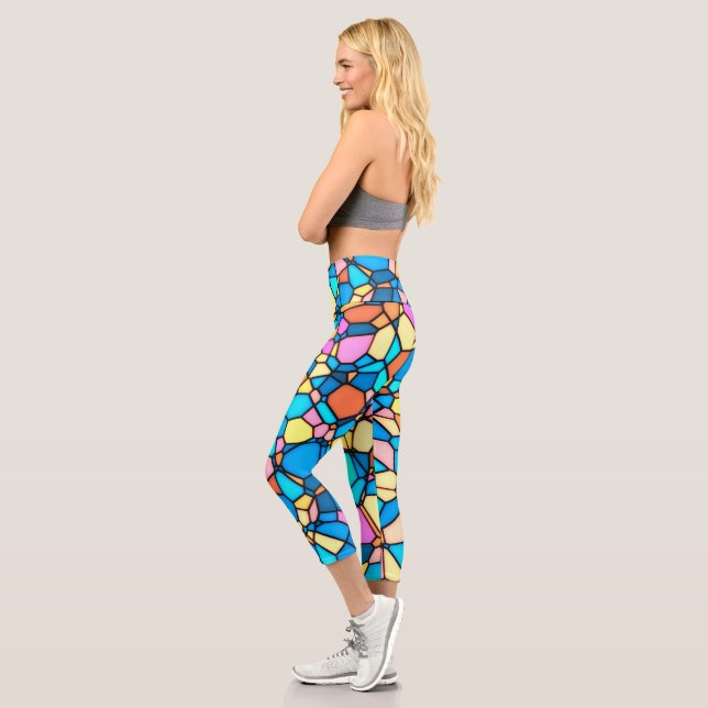 Stain Glass Lite Capri Leggings (Left)