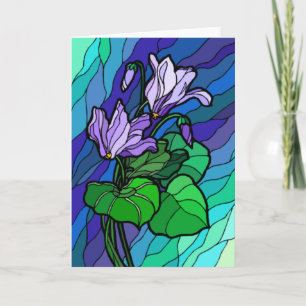Stain Glass Purple Flower Card