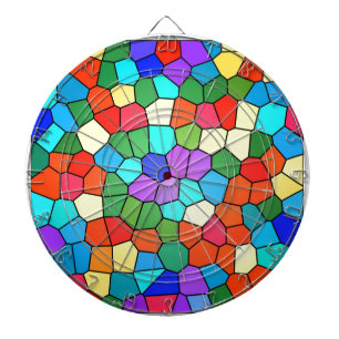 Stain Glass Rainbow Design Dartboard