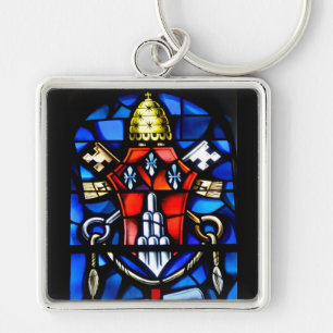 stain glass window at church key ring