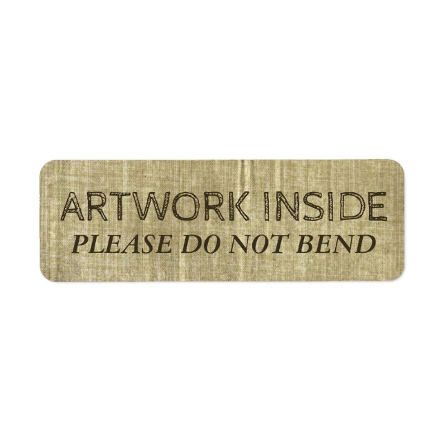 Stained Canvas Do Not Bend Grungy Artwork Warning (Front)