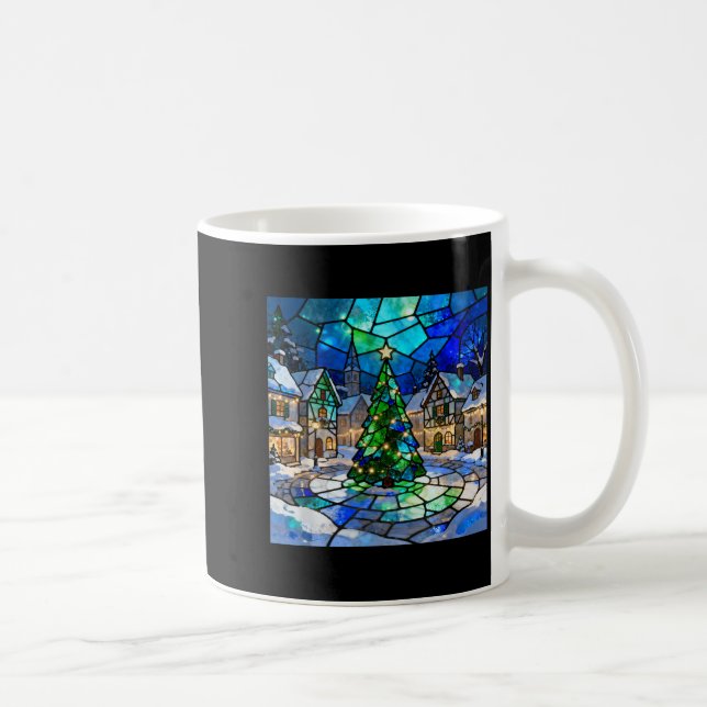 Stained Gl Christmas Tree Winter Village Holiday A Coffee Mug (Right)