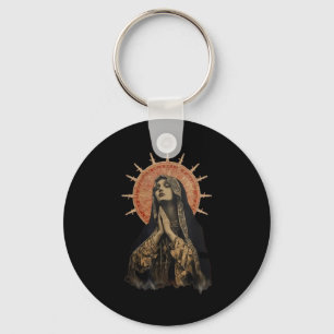 Stained Gl Prayer Faith Key Ring