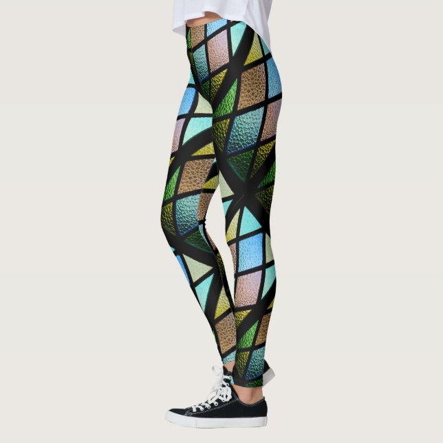 Stained Glas Leggings - Geometric Pattern Leggings (Left)