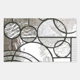 Stained Glass  Abstract Circle square clear Rectangular Sticker