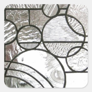 Stained Glass Abstract Circle square clear Square Sticker