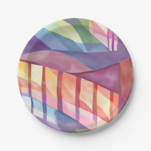 Stained Glass   Abstract Colourful Contemporary Ar Paper Plate