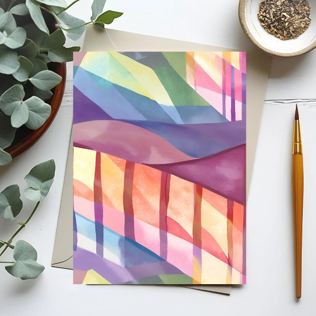 Stained Glass | Abstract Colourful Contemporary Ar Postcard (Creator Uploaded)