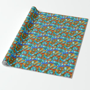 Stained glass: abstract colourful sketch. wrapping paper