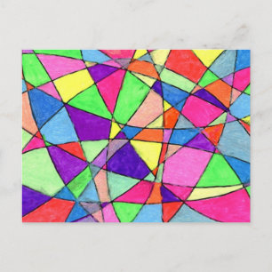 "Stained Glass" Abstract Design Postcard