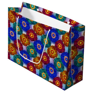 Stained Glass Abstract Red Green Blue Orange Large Gift Bag