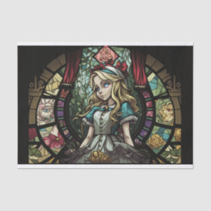 Stained Glass Alice in wonderland decoupage Tissue Paper