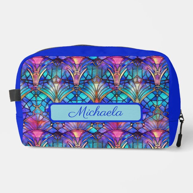 Stained Glass and Royal Blue Toiletry Bag (Front)