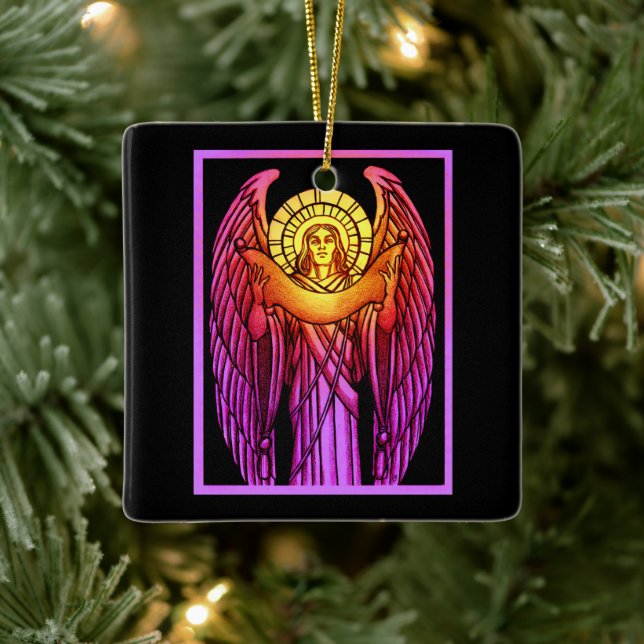 Stained Glass Angel Ceramic Tree Decoration (Tree)