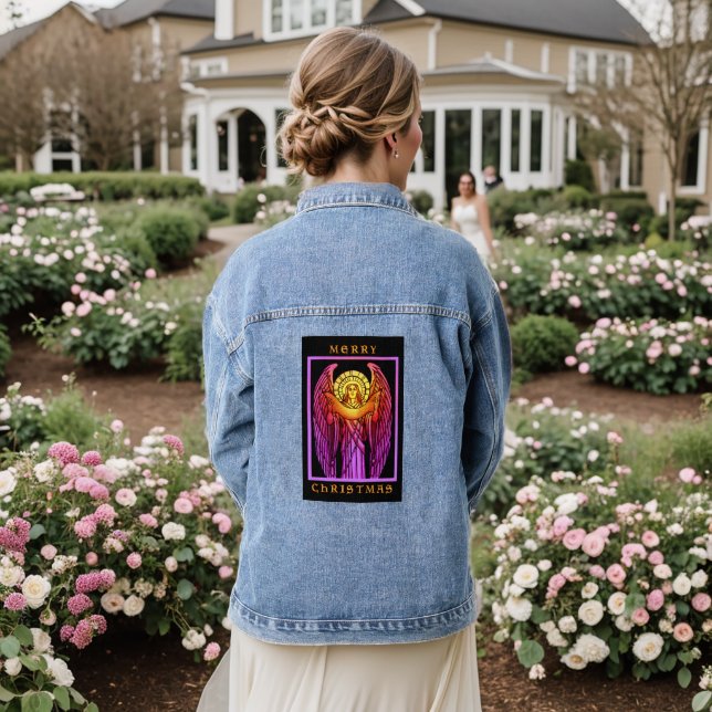 Stained Glass Angel Denim Jacket (Wedding Back)