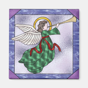 Stained glass angel magnet