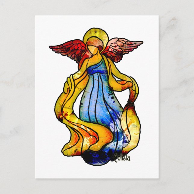 Stained Glass Angel Postcard (Front)