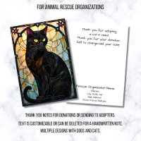 Stained Glass Animal Rescue Organization Black Cat