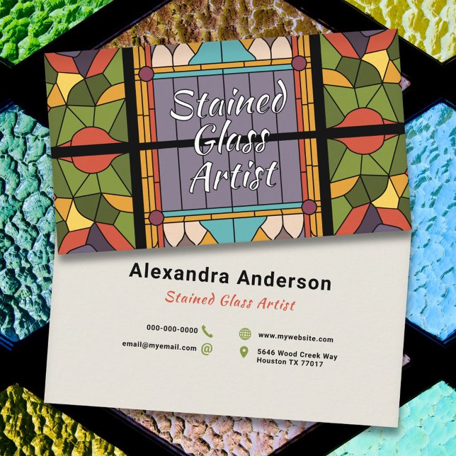 Stained Glass Art Business Card (Stained Glass Art Business Card)