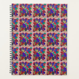 Stained glass art design multi coloured real paint planner
