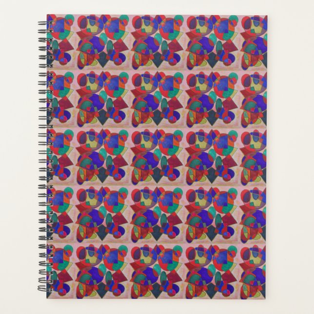 Stained glass art design multi coloured real paint planner (Front)