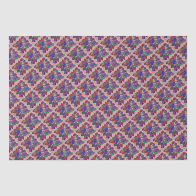 Stained glass art design multi coloured tissue paper (Front)
