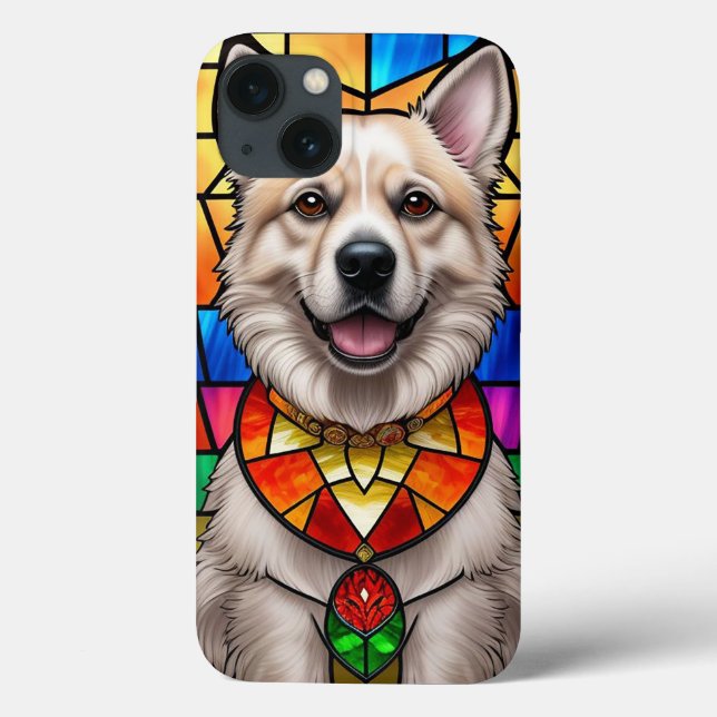 Stained Glass Art Featuring a Dog Portrait Case-Mate iPhone Case (Back)