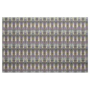 Stained Glass Art Nouveau Clematis Flowers Fabric