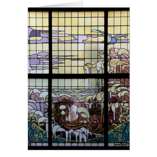 Stained Glass Art Nouveau Sea Scene (Front)