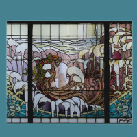 Stained Glass Art Nouveau Sea Scene