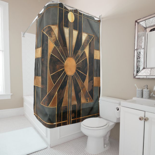 Stained Glass Art Shower Curtain (In Situ)
