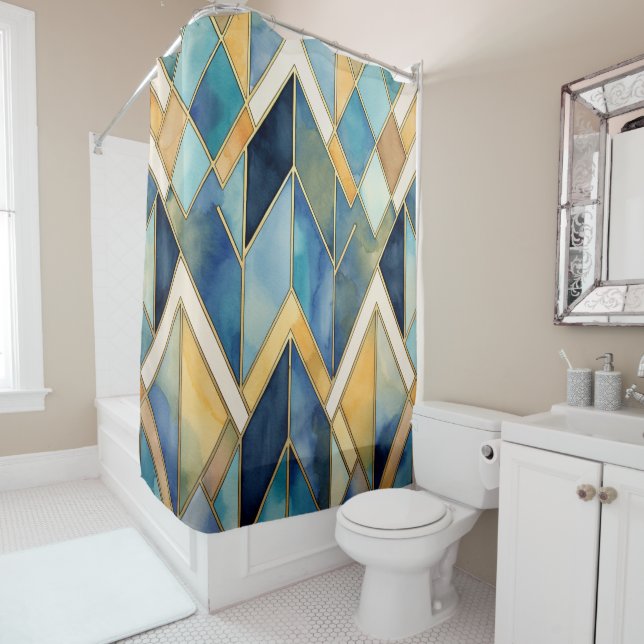 Stained Glass Art Shower Curtain (In Situ)