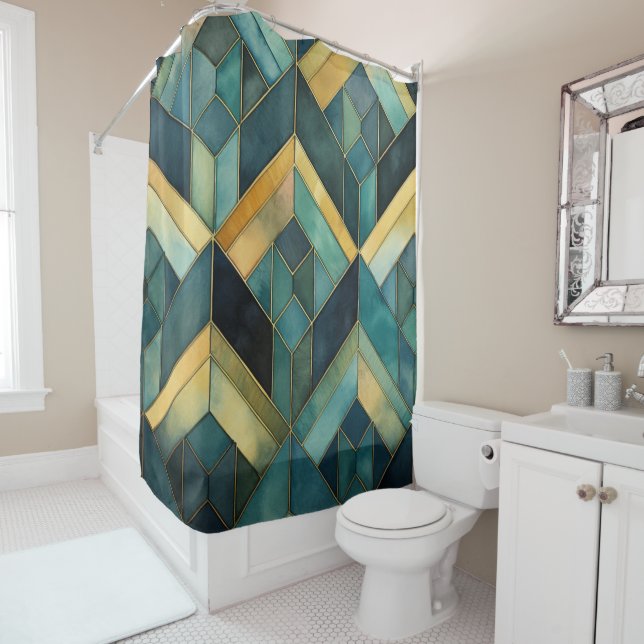 Stained Glass Art Shower Curtain (In Situ)