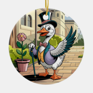 Stained Glass Art, Silly Goose Stained Glass Ceram Ceramic Tree Decoration