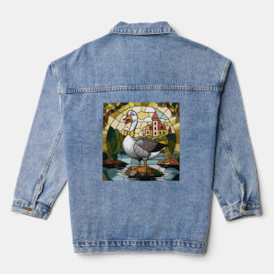 Stained Glass Art, Silly Goose Stained Glass  Denim Jacket