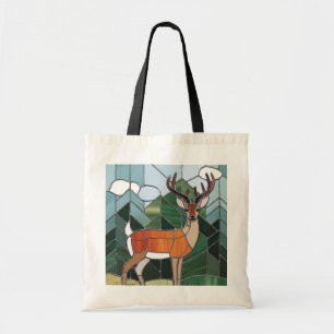 Stained Glass Art, Stained Glass Style Deer Art Tote Bag