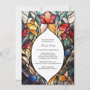  Stained Glass Baby Shower Invitation   Elegant 