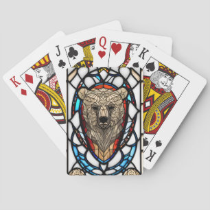 Stained Glass Bear  Playing Cards