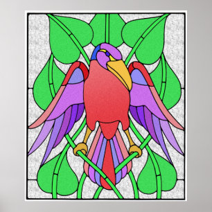 Stained Glass Bird Poster