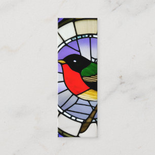 Stained Glass Birds Graphic Mini Business Card
