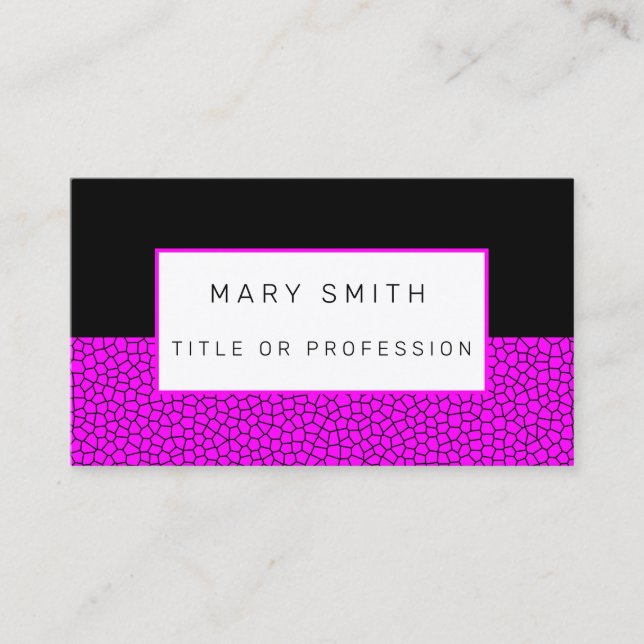 Stained Glass Black Pink Business Card (Front)