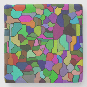 Stained Glass Block Tile Limestone Coaster