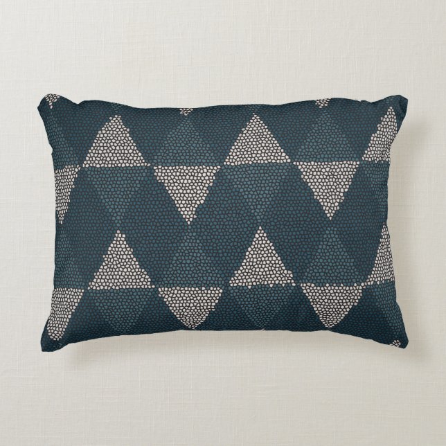 Stained Glass Blue Diamond Decorative Cushion (Front)