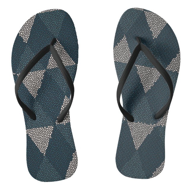 Stained Glass Blue Diamond Jandals (Footbed)