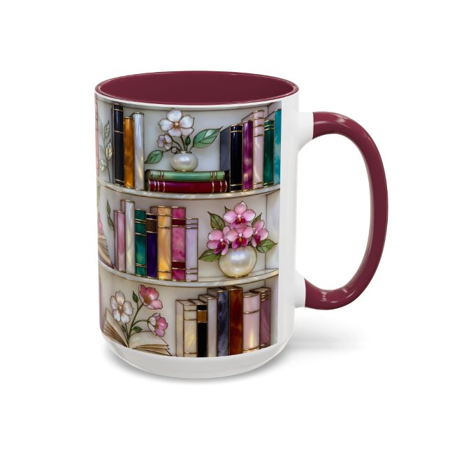 Stained Glass Bookshelf Mug | Book Lover Gift (Creator Uploaded)