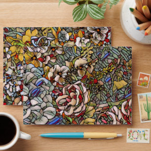 Stained Glass Botanical Floral Envelope
