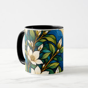 Stained Glass Botanical Floral Mug