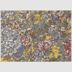 Stained Glass Botanical Floral Tissue Paper