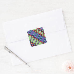 Stained Glass Bright Colours Square Sticker